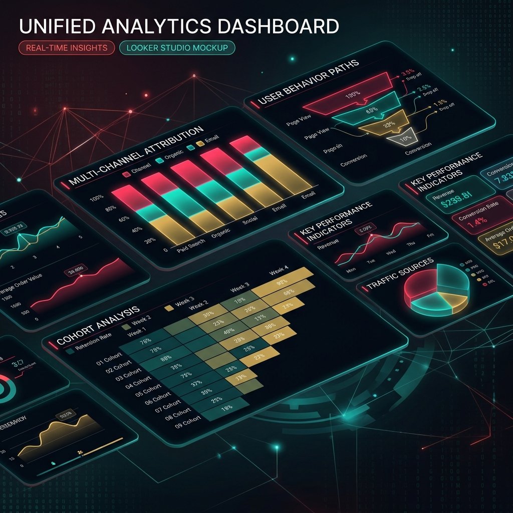 Looker Studio Unified Data Analytics Dashboard Mockup
